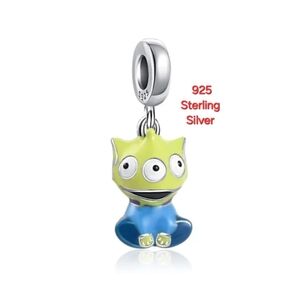 Sterling Silver 925 Alien Toy from Toy Story Dangle Bracelet Charm